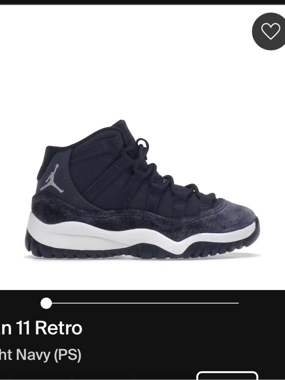 Jordan Kids Navy and White Retro 11 Sneakers